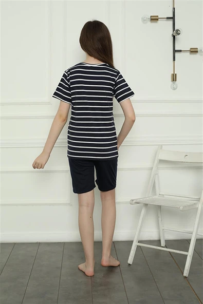 Moda Çizgi Aile Penye Şortlu Pijama Takım (anne - kız ) 50117 Ayrı Ayrı Satılır . Fiyatları Farklıdır - Resim 8