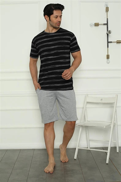 Moda Çizgi Aile Penye Şortlu Pijama Takım (baba - oğul ) 50115 Ayrı Ayrı Satılır . Fiyatları Farklıdır - Resim 3