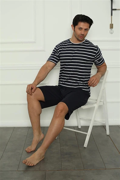 Moda Çizgi Aile Penye Şortlu Pijama Takım (baba - oğul ) 50117 Ayrı Ayrı Satılır . Fiyatları Farklıdır - Resim 4