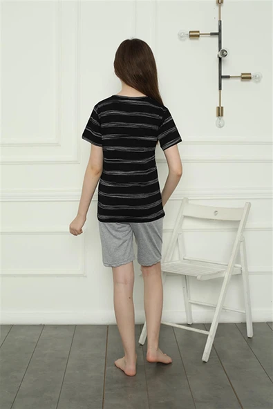 Moda Çizgi Aile Penye Şortlu Pijama Takım (anne - kız ) 50115 Ayrı Ayrı Satılır . Fiyatları Farklıdır - Resim 8