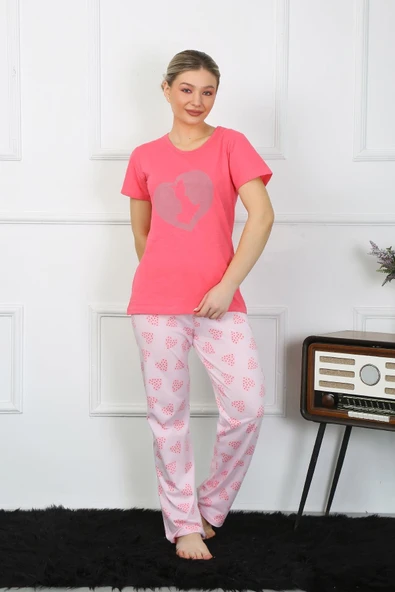 Moda Çizgi Kadın Kısa Kol Penye Pijama Takımı 4211 - 6