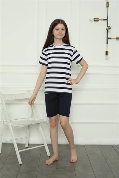 Moda Çizgi Aile Penye Şortlu Pijama Takım (anne - kız ) 50116 Ayrı Ayrı Satılır . Fiyatları Farklıdır - Resim 6