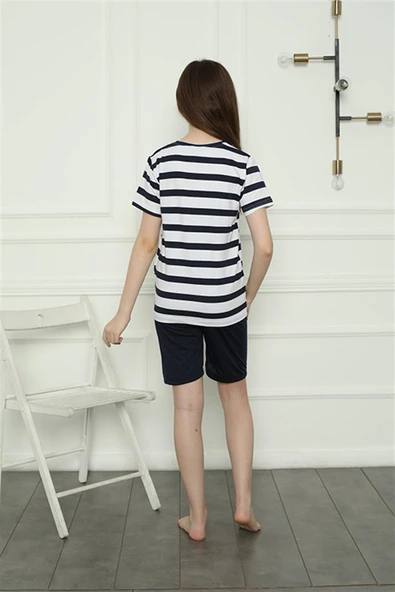 Moda Çizgi Aile Penye Şortlu Pijama Takım (anne - kız ) 50116 Ayrı Ayrı Satılır . Fiyatları Farklıdır - Resim 8