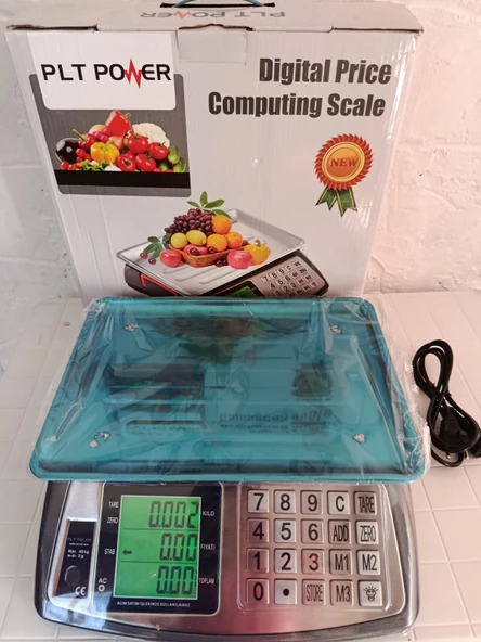 PROFESYONEL MODEL 40 KG TERAZİ-METAL ÖN PANEL-FİYAT HESAPLI TARTI-HEM PİLLİ ŞARJLI-2 YIL GARANTİLİ - 2