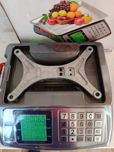 PROFESYONEL MODEL 40 KG TERAZİ-METAL ÖN PANEL-FİYAT HESAPLI TARTI-HEM PİLLİ ŞARJLI-2 YIL GARANTİLİ - 5