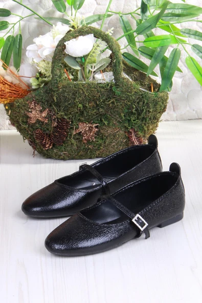 Fort 01-636 Soft Baskılı Toka Detaylı Şık Ev İş Ofis Rahat Günlük Ayakkabı Kadın Babet - Resim 5