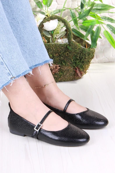 Fort 01-636 Soft Baskılı Toka Detaylı Şık Ev İş Ofis Rahat Günlük Ayakkabı Kadın Babet ürün görseli