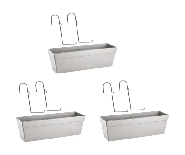 Omnipazar SO-YB02A Askılı Yalı Balkon Saksı 10.8 lt Kirli Beyaz 3 Adet ürün görseli