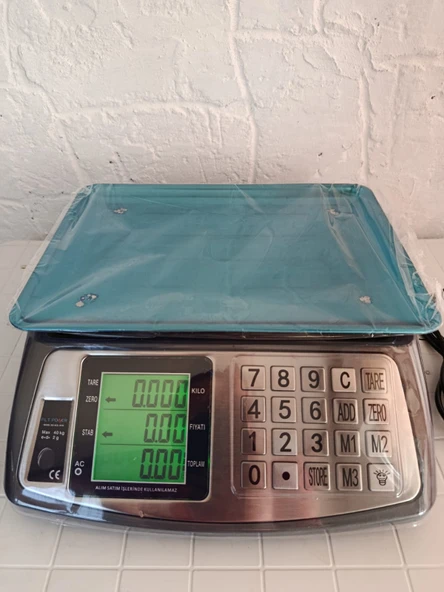PROFESYONEL MODEL 40 KG TERAZİ-METAL ÖN PANEL-FİYAT HESAPLI TARTI-HEM PİLLİ ŞARJLI-2 YIL GARANTİLİ