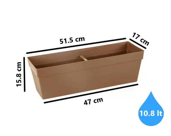 Omnipazar SO-YB02A Askılı Yalı Balkon Saksı 10.8 lt Mocha 3 Adet - Resim 2