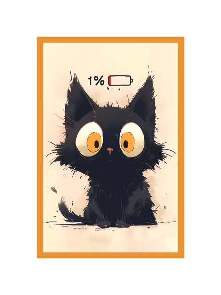 Sevimli Kedi Çizimli Hediye Not Kartı & Kartpostallar  Eğlenceli ve Şık Tasarım  10x15 cm - 1