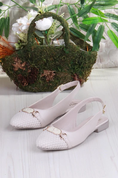 Fort 5056 Taş Toka Detaylı Şık Rahat Arkası Açık Kadın Babet - Resim 11