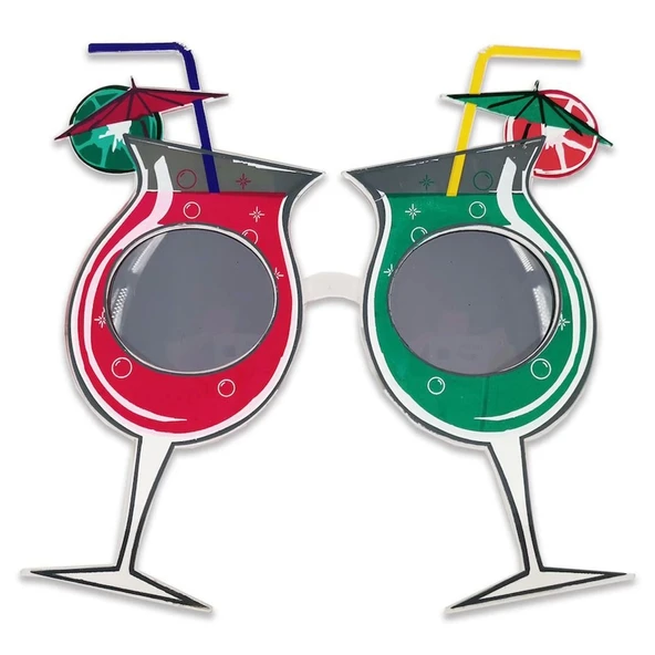 Kokteyl Temalı Hawaii Yaz Partisi Gözlüğü 15x16 Cm - 4