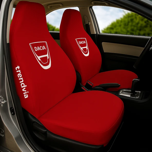 Kırmızı Dacia Logolu Penye Ön ve Arka Oto Koltuk Kılıfı Takımı  Servis Tipi Koltuk Koruma