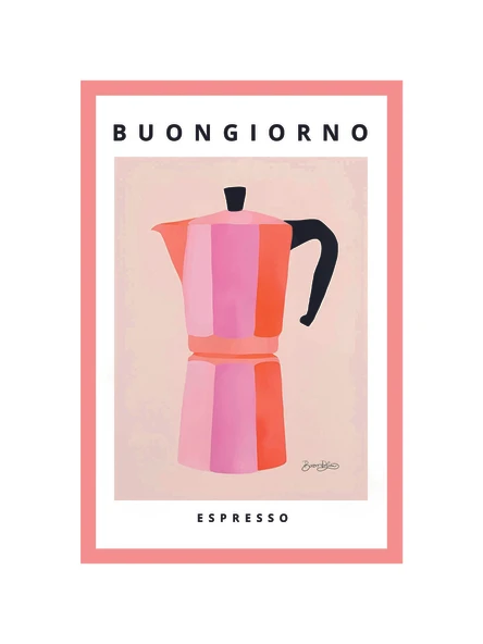Kahve ile Başlayan Sabah  Buongiorno Espresso Kartpostal & Hediye Not Kartı  10x15 cm ürün görseli