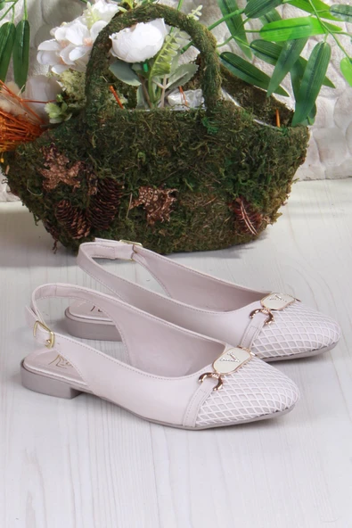 Fort 5056 Taş Toka Detaylı Şık Rahat Arkası Açık Kadın Babet - Resim 10