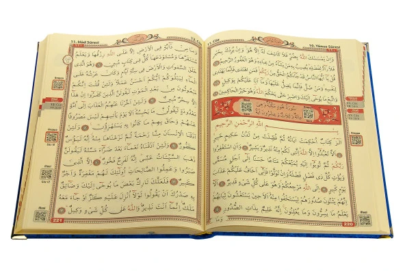 Hediyelik Kadife Kaplı İsme Özel Pleksi Desenli Arapça Rahle Boy Kuranı Kerim Lacivert - Resim 4