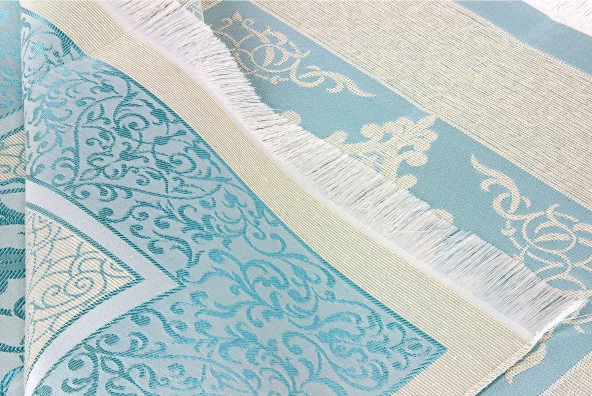 Lüks Açık Renk Osmanlı Tafta Seccade Turkuaz Renk - Resim 3