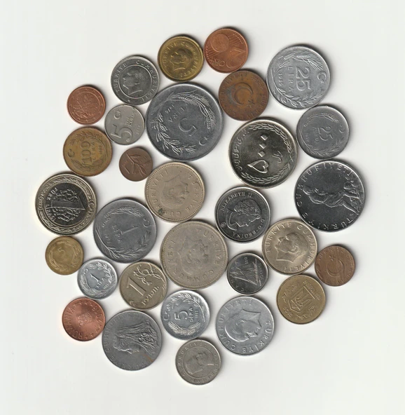 Escoines Koleksiyon 39963687339e180d8e 30 Adet Madeni Koleksiyon Başlangıç seti Yerli/Yabancı Paralar - Resim 2