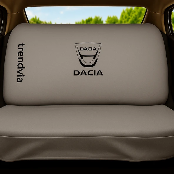Açık Gri Dacia Logolu Penye Ön ve Arka Oto Koltuk Kılıfı Takımı  Servis Tipi Koltuk Koruma - 2