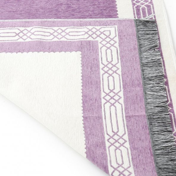 Hediyelik Çift Taraf Seccade Lila Krem 70x130 cm - 450 gr - 2