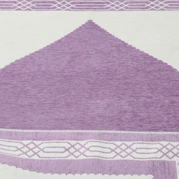 Hediyelik Çift Taraf Seccade Lila Krem 70x130 cm - 450 gr - 3