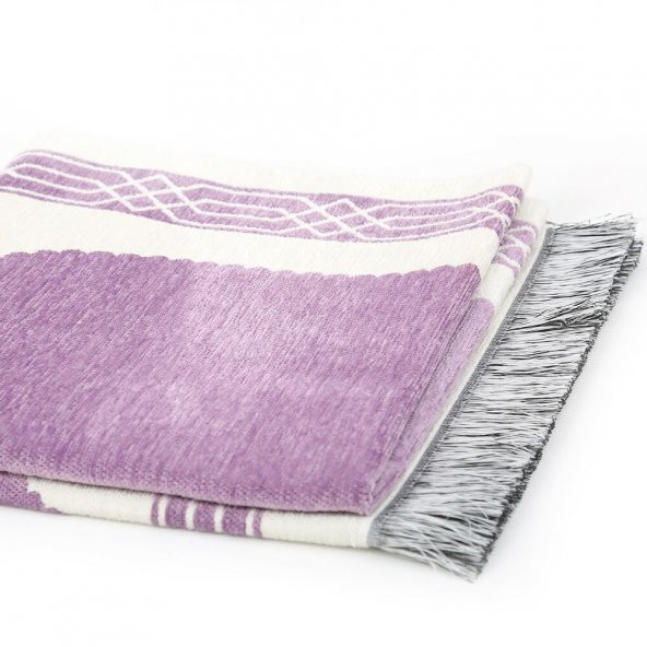 Hediyelik Çift Taraf Seccade Lila Krem 70x130 cm - 450 gr - 5