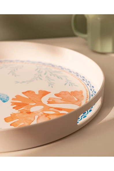 Madame Coco Turtle Yuvarlak Tepsi - Resim 3