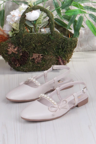 Fort 251 Ceyn İnci Toka Detaylı Şık Ev İş Ofis Rahat Günlük Ayakkabı Kadın Babet - Resim 11