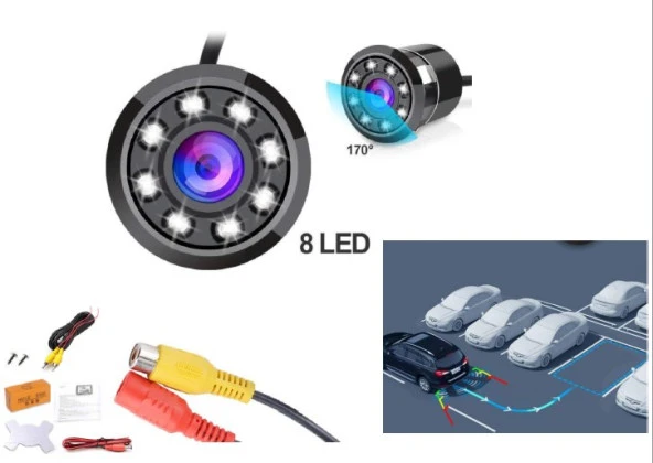Concord C641 Gece Görüşlü Araç Geri Görüş Kamerası Delme Aparatı Hediye - 2