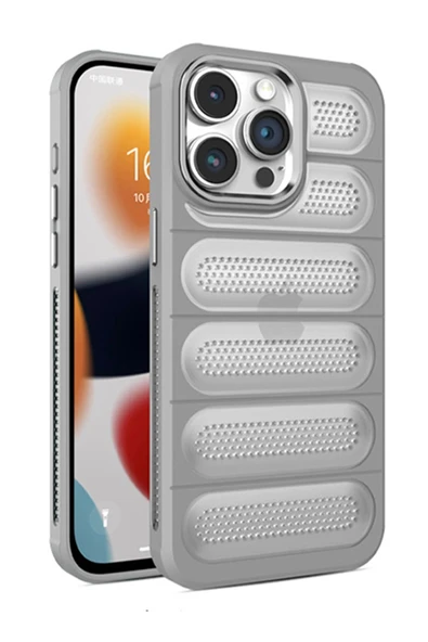 iPhone 14 Pro Max Kılıf Airmax Silikon Kapak - Titan Gri