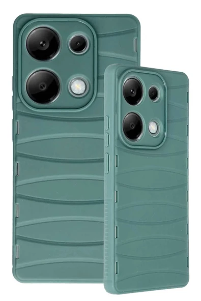 Xiaomi Redmi Note 13 Pro 4G Kılıf Bibercas Silikon Kapak - Koyu Yeşil - 3