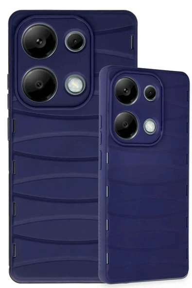 Xiaomi Redmi Note 13 Pro 4G Kılıf Bibercas Silikon Kapak - Lacivert - 3
