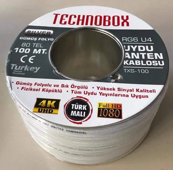 TECHNOBOX 80 TEL  ANTEN KABLOSU 100 MT 6 ADET..