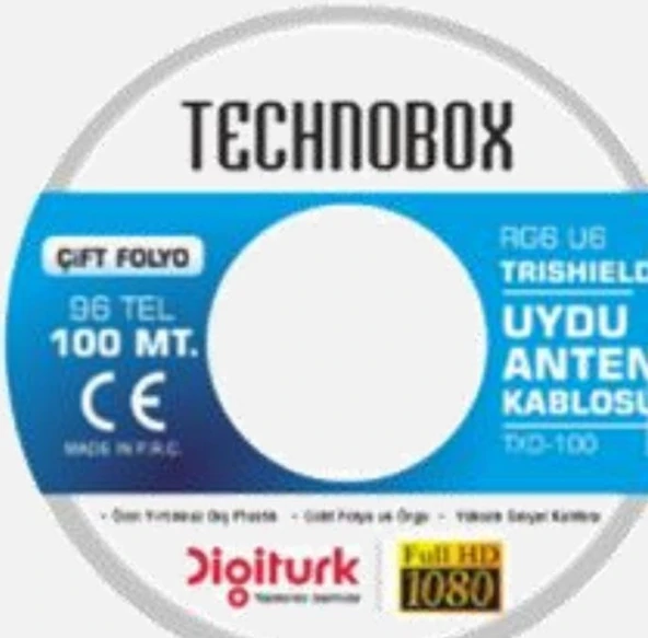 TECHNOBOX 96 TEL  ANTEN KABLOSU 100 MT 6 ADET..