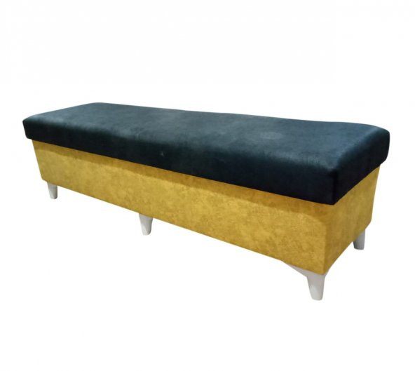 AYAK UCU PUF BENCH BANK ÇİFT RENKLİ SALON BEKLEME PUFU 90 X 40 CM