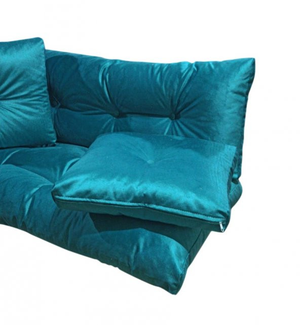 bahçe balkon yer minderi şark köşesi minderi 180X80 cm seçenekli pofuduk minder kırlent hediyeli - 2