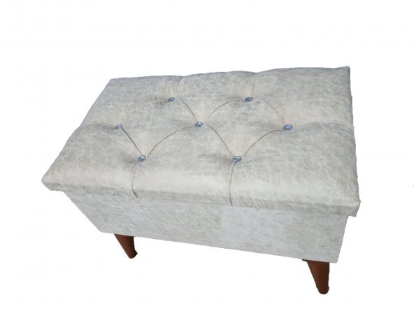 BALTACI MOBİLYA SANDIKLI AYAKUCU PUF BENCH KOLTUK 80 X 35 CM EBATLI KREM