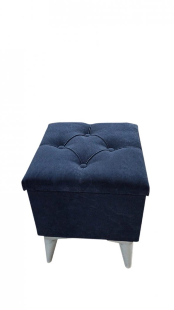 ER PUF AYAK UZATMA SANDIKLI PUF TABURE KOLTUK AYAKABILIK 35X35 CM EBATLI LACİVERT RENK SEÇENEKLİ - 4