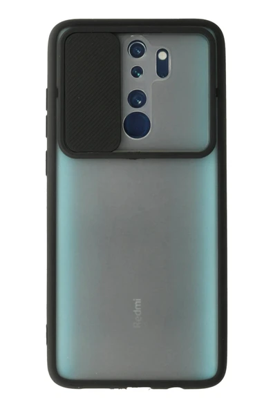 Xiaomi Redmi Note 8 Pro Kılıf Palm Buzlu Kamera Sürgülü Silikon - Siyah - 1