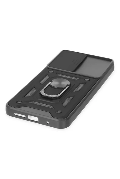 Xiaomi Redmi Note 9 4G Kılıf Pars Lens Yüzüklü Silikon - Siyah - 5