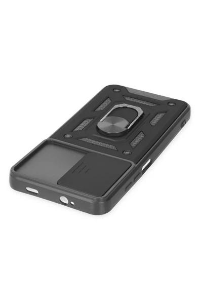 Xiaomi Redmi Note 9 4G Kılıf Pars Lens Yüzüklü Silikon - Siyah - 4