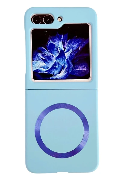 Samsung Galaxy Z Flip 5 Kılıf Mata Fold Kapak - Sierra Blue - 1