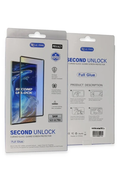 Samsung Galaxy S23 Ultra Durable Full Glue Curved Hayalet Cam - 5