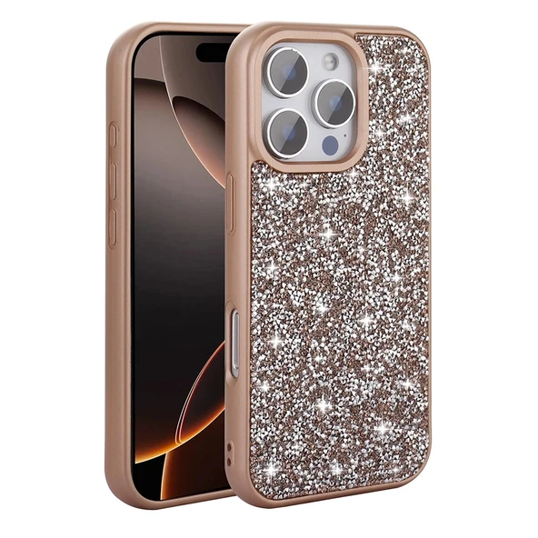 Apple iPhone 16 Pro Kılıf Parlak Taşlı Tasarım Zore Pırlanta Kapak - 10