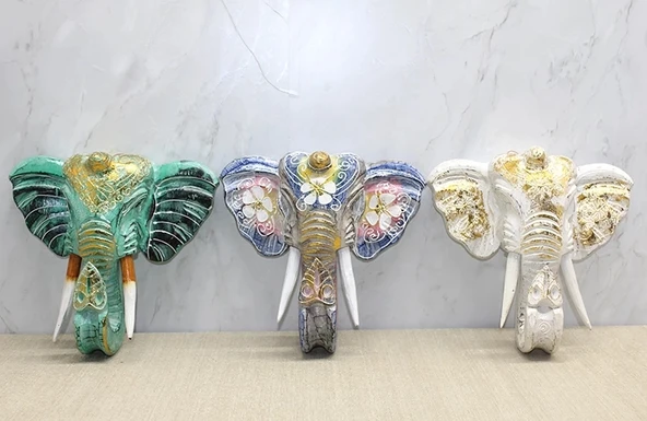 Duvara Asmalı Renkli Fil Kafası 4galıleo-26