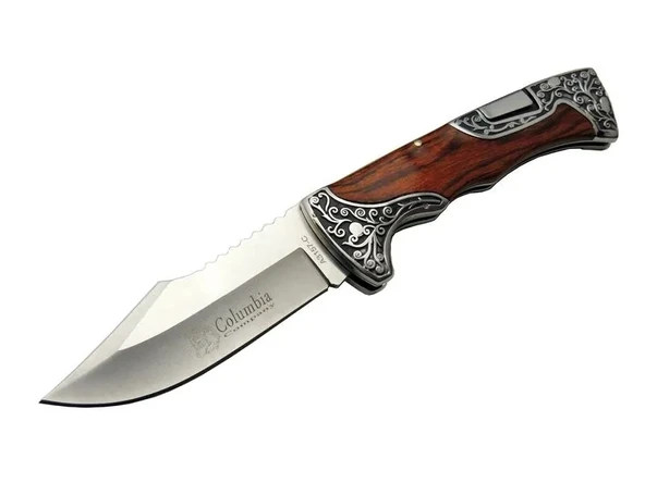 A3157a Av / Kamp Çakı 23 Cm - Gül Ağacı İşlemeli Saplı - 1