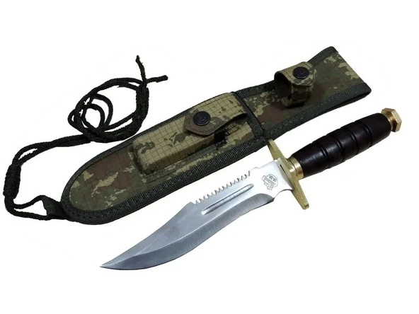 T.c. Standart  30 Cm - Tırtıklı, Kamuflaj Kılıflı