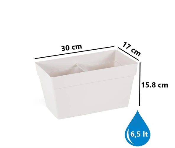 Omnipazar SO-YB01A Askılı Yalı Balkon Saksı 6.5 lt Kirli Beyaz 3 Adet - 2