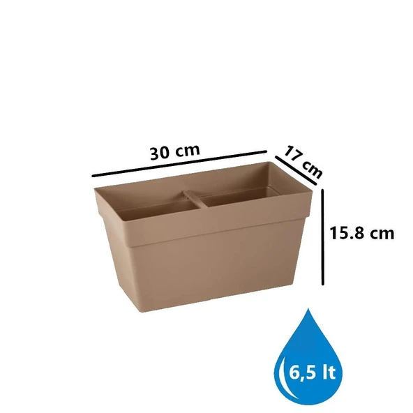 Omnipazar SO-YB01A Askılı Yalı Balkon Saksı 6.5 lt Mocha 3 Adet - Resim 2
